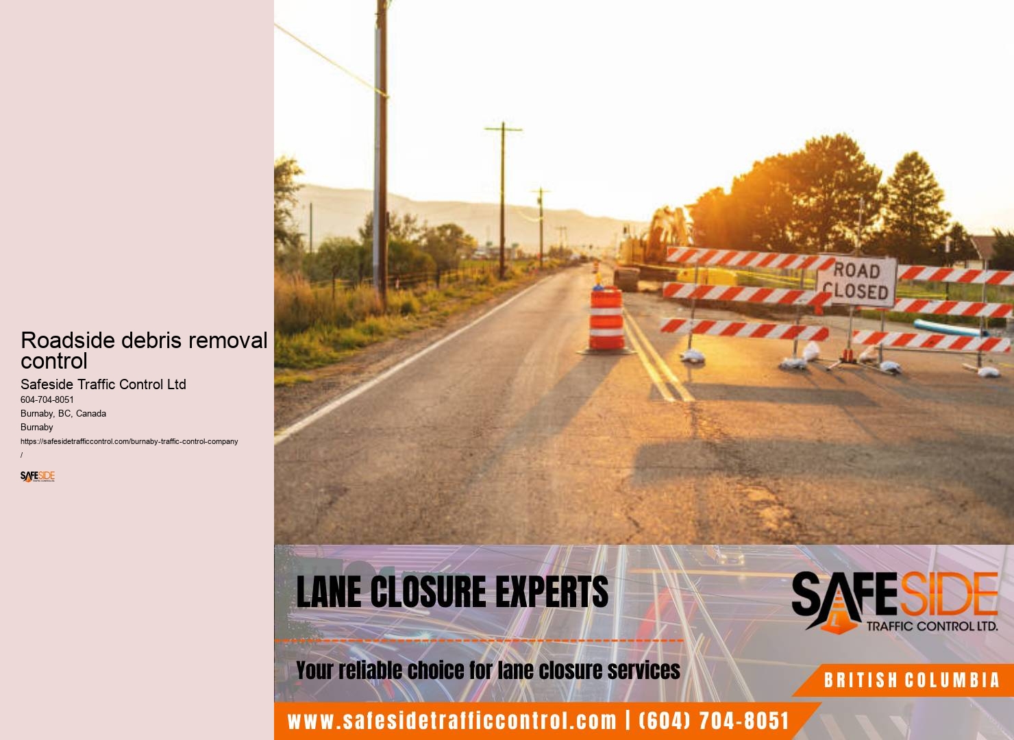 Telecommunications work traffic management Burnaby