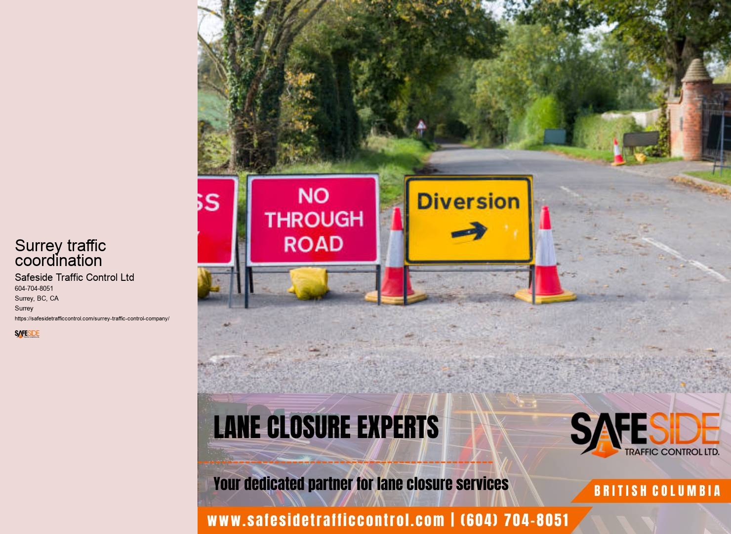 Temporary traffic control in Surrey BC