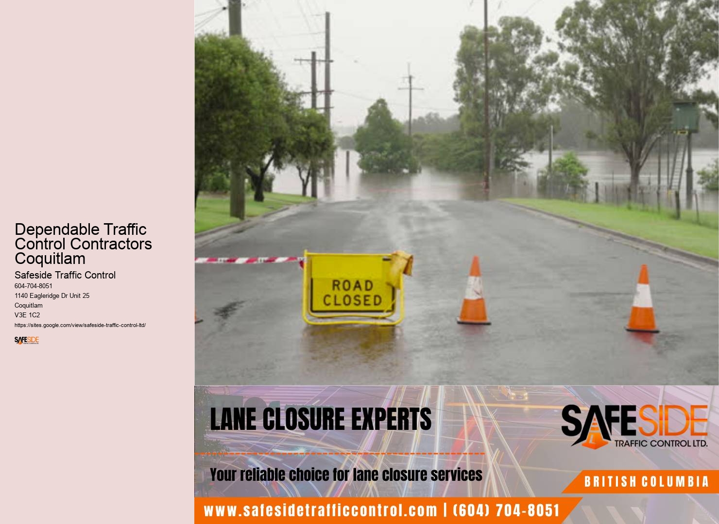 Dependable Traffic Control Contractors Coquitlam Traffic Control Barrier Rental