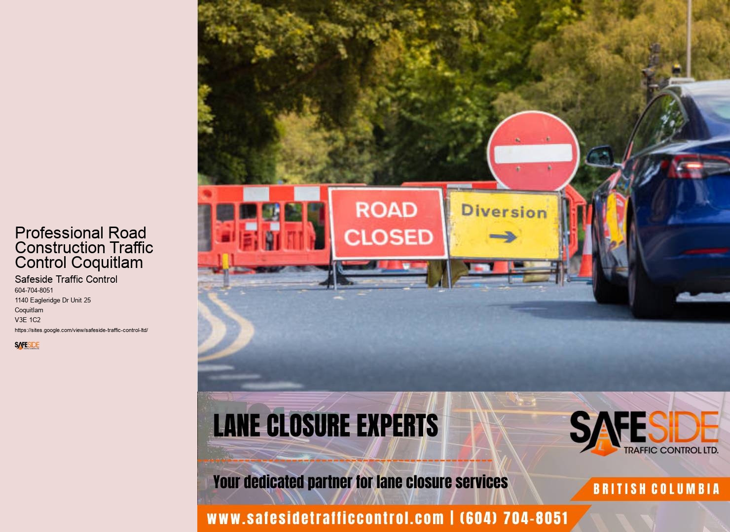 Professional Road Construction Traffic Control Coquitlam traffic control flagging procedures