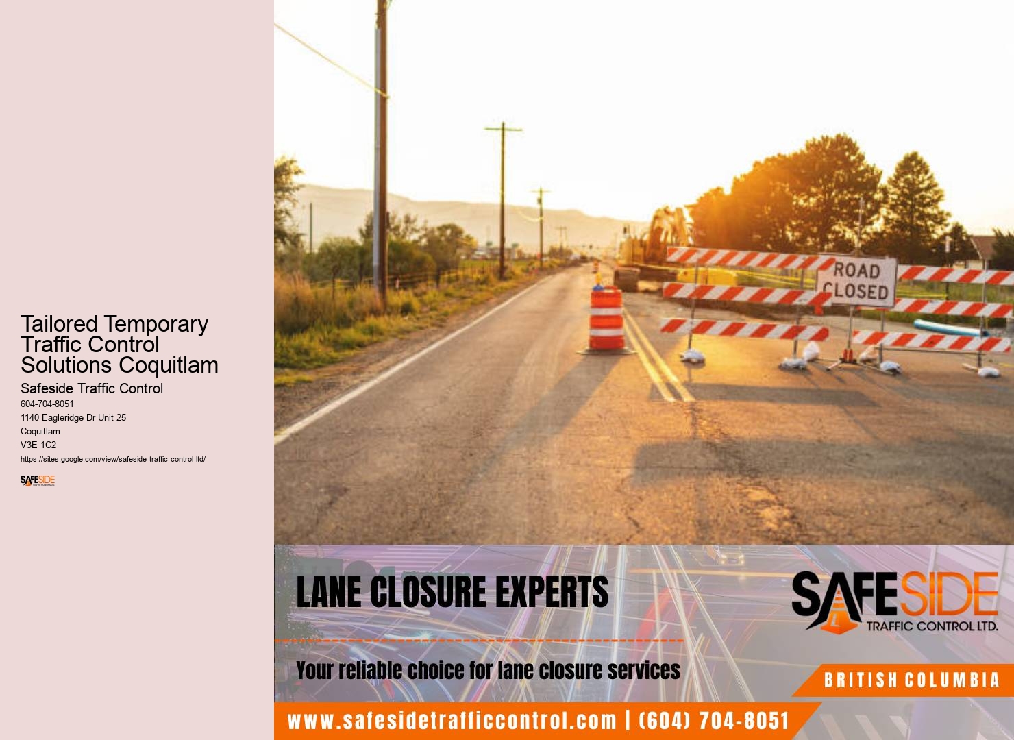 Dependable Traffic Control Contractors in Tailored Temporary Traffic Control Solutions Coquitlam