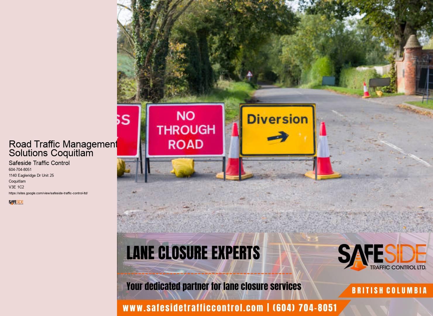 Road Traffic Management Solutions Coquitlam highway traffic management